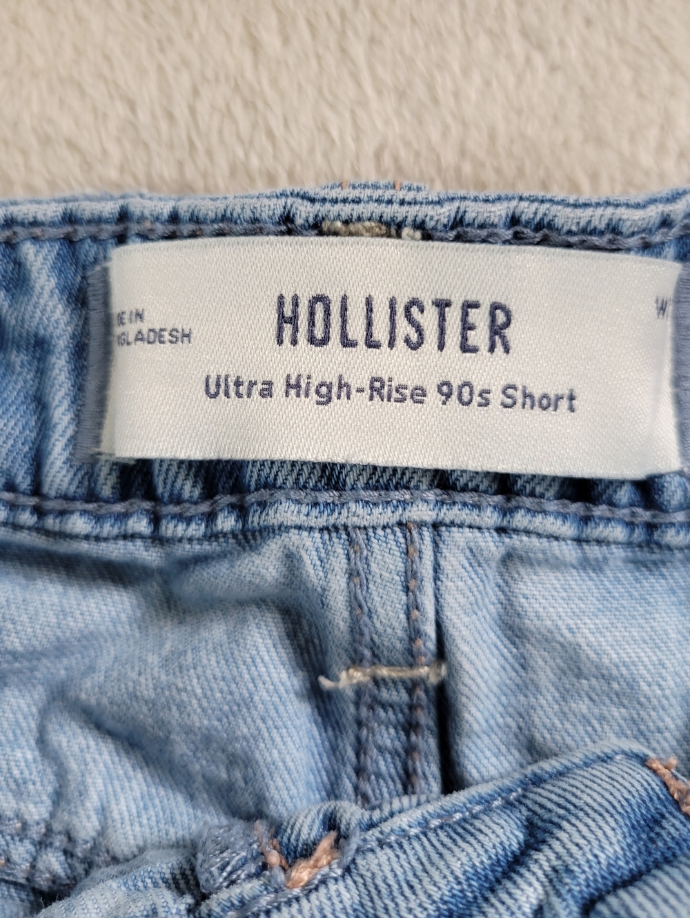 American Eagle Outfitters High Waist Denim Blue & Pink Cargo Shorts - Picture 12 of 16